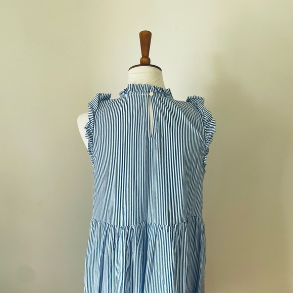 J. Crew Seersucker Striped Sleeveless Midi Sundress - Picture 7 of 8